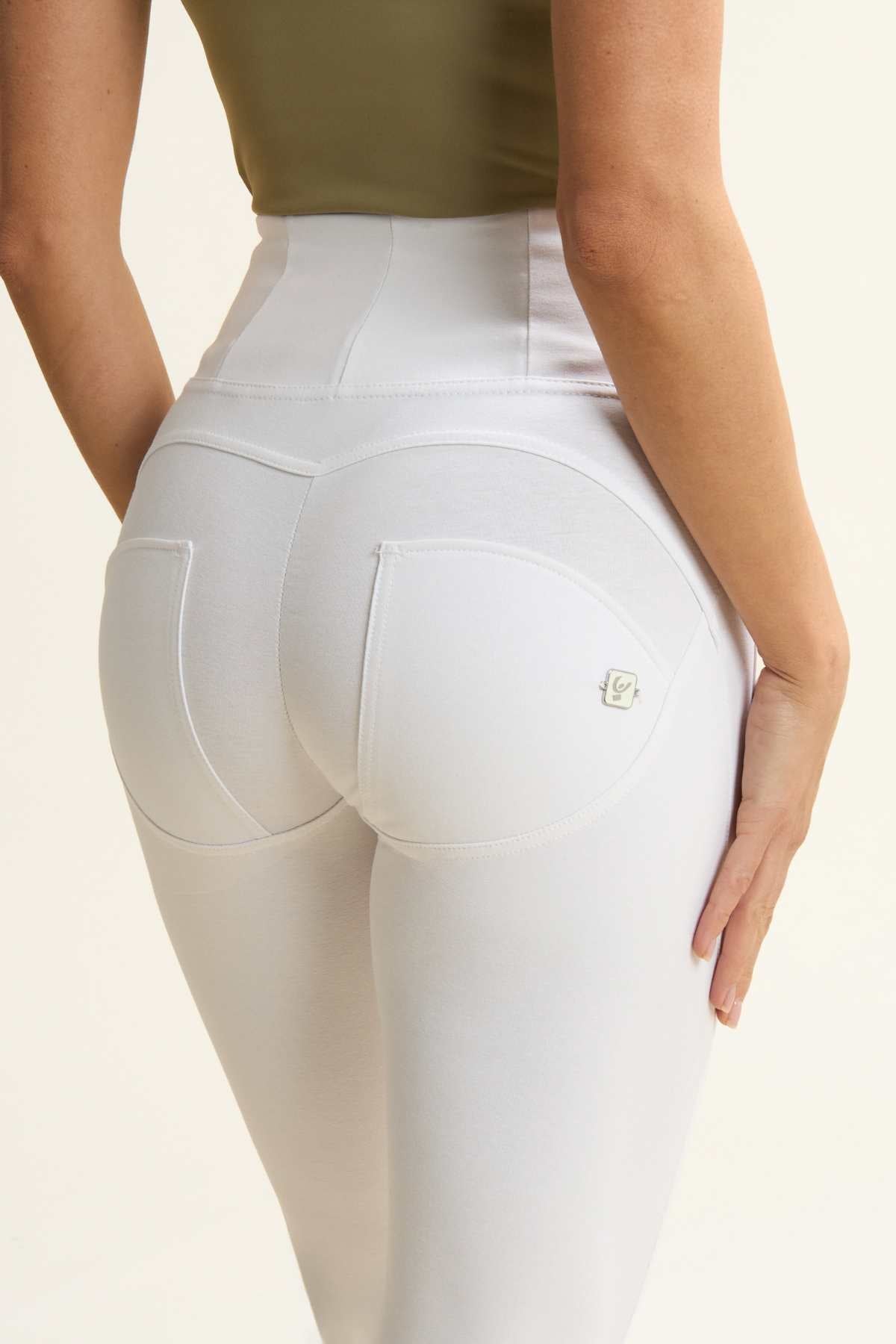 Limited Edition White High Rise with Front Pocket 7/8 Ankle Length