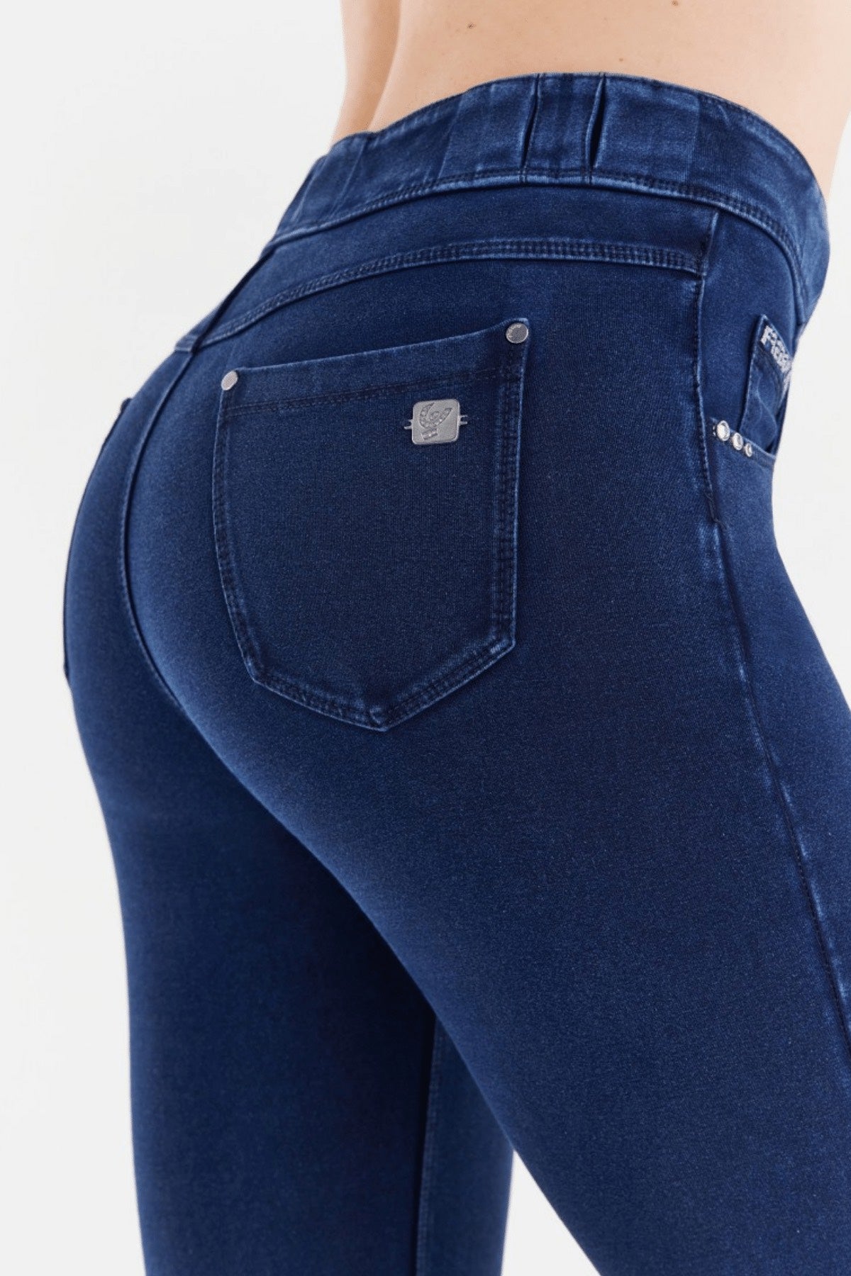 N.O.W ANKLE LEG DARK DENIM BLUE STITCH