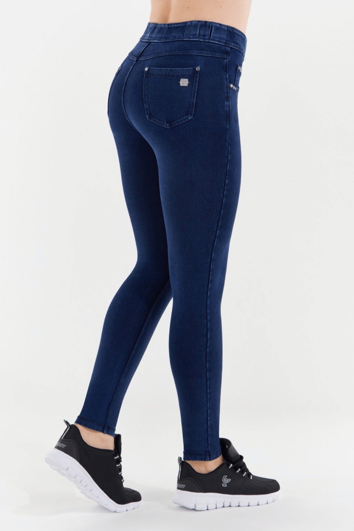N.O.W ANKLE LEG DARK DENIM BLUE STITCH