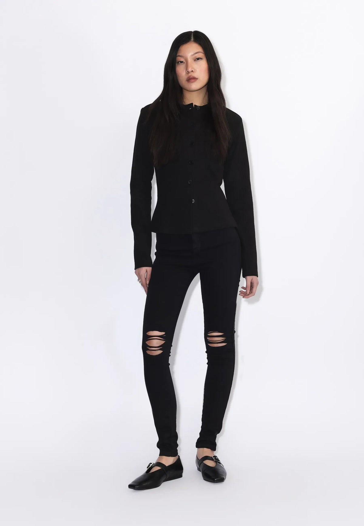 MOXY JEANS - Black Ripped Knees – view 2