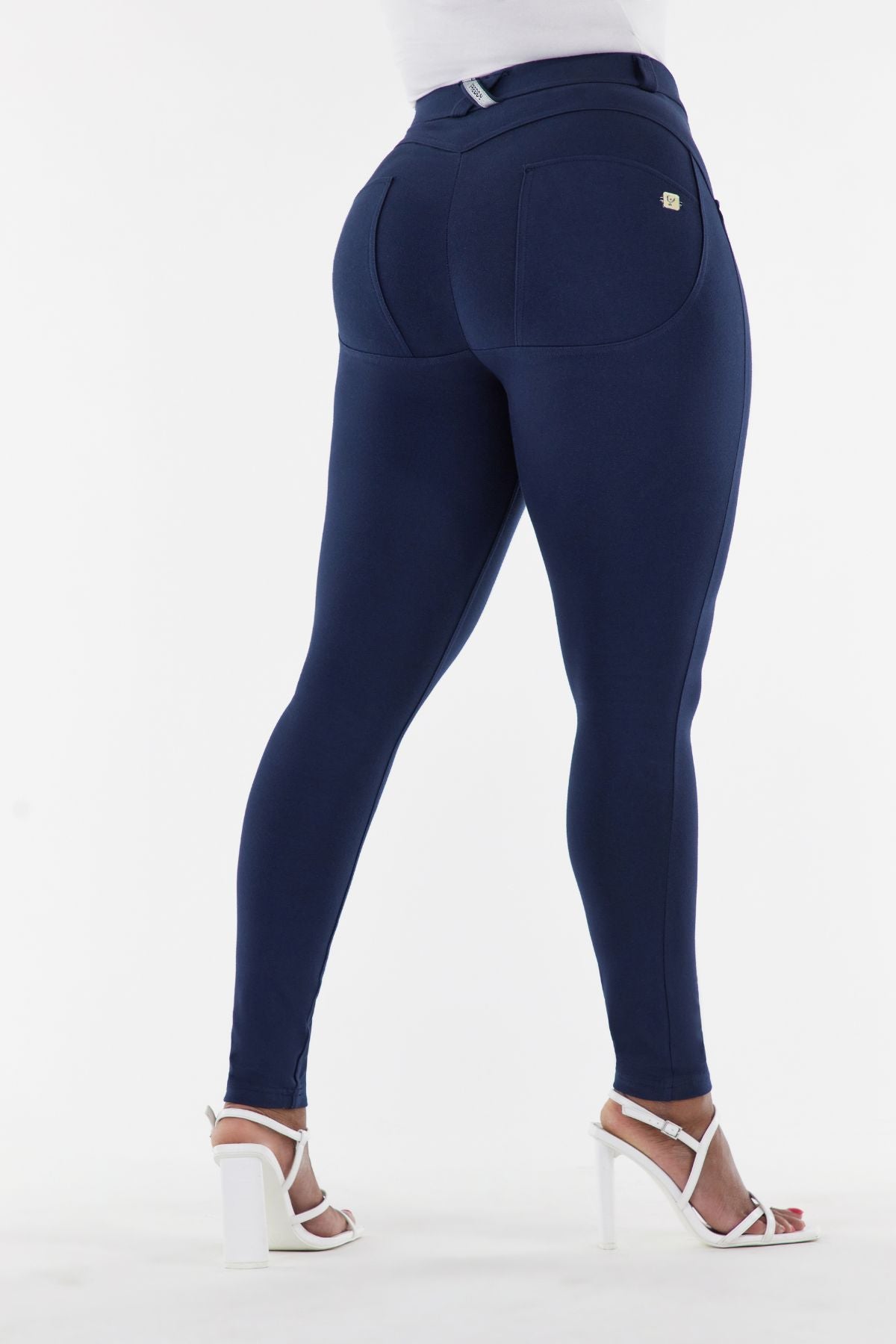 Freddy WR.UP® curvy fit navy cotton mid rise ankle trousers – view 2