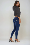 Freddy WR.UP® dark denim yellow stitch mid rise jeans