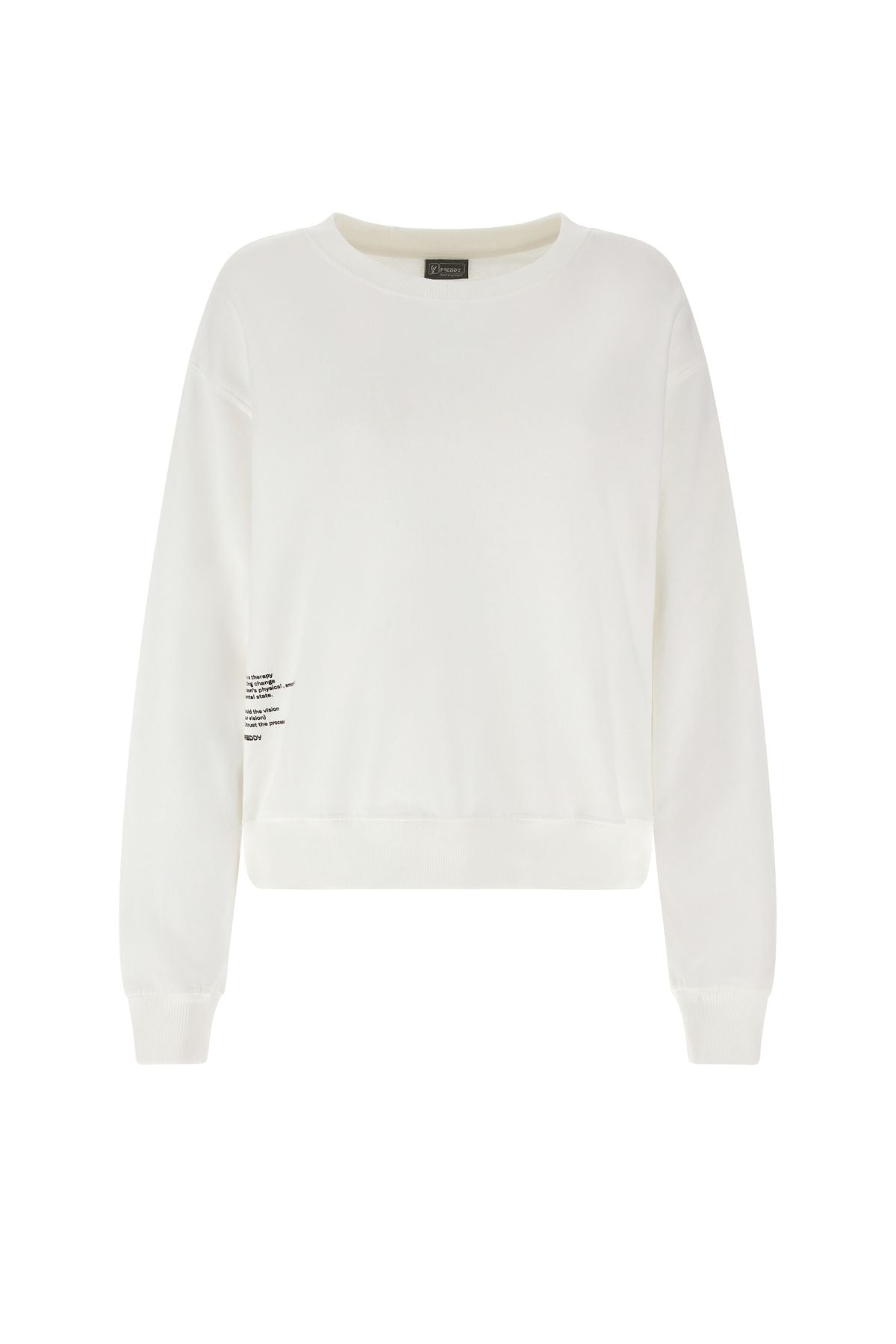 Freddy white cropped crew neck fleece sweatshirt – view 2