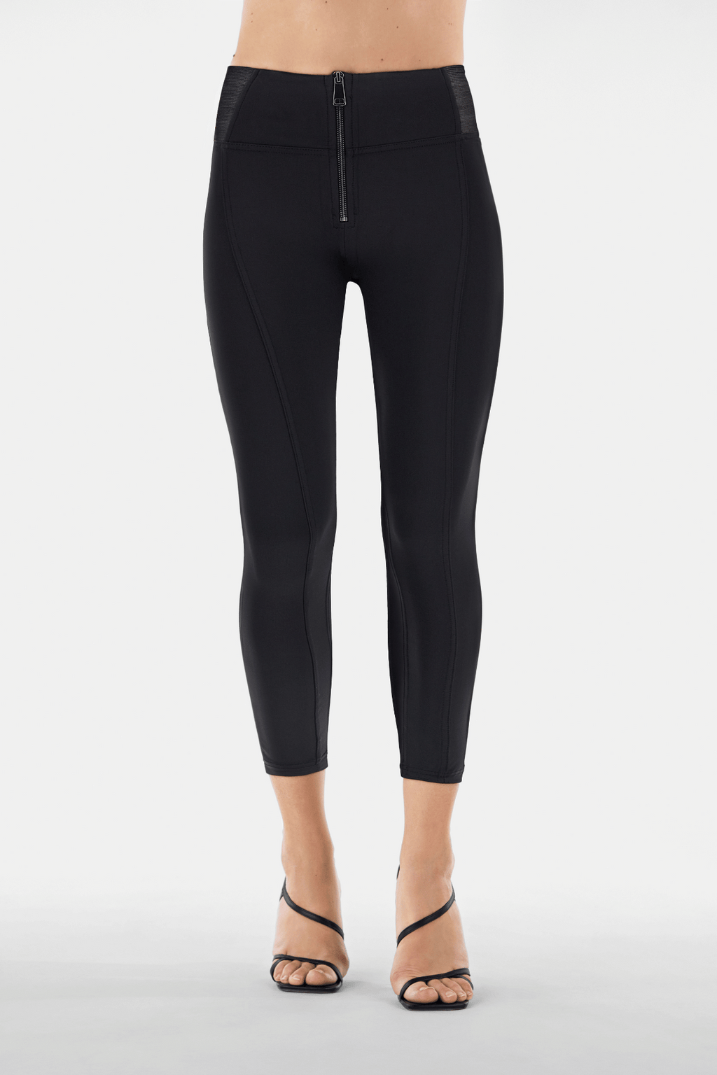 Freddy DIWO Pro black high rise ankle trousers with contouring side panels – view 4