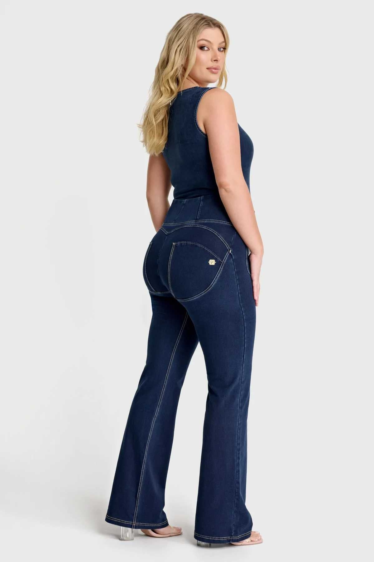 Flare Denim with Pockets High Waist