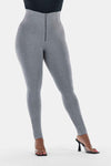 Curvy Melange Grey High Waist Ankle Length