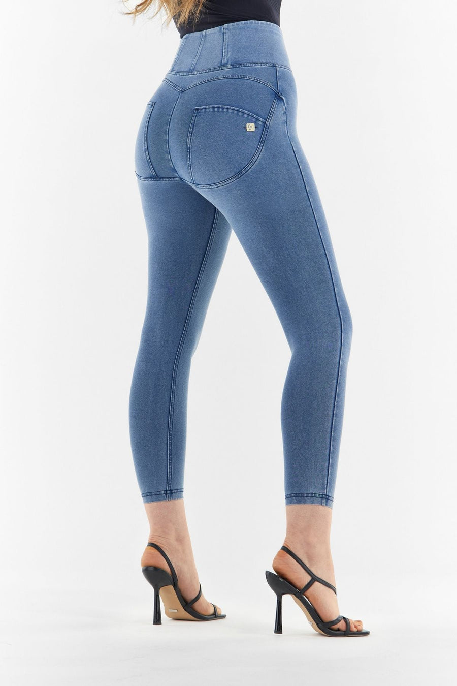 Curvy Light Denim High Waist Ankle Length