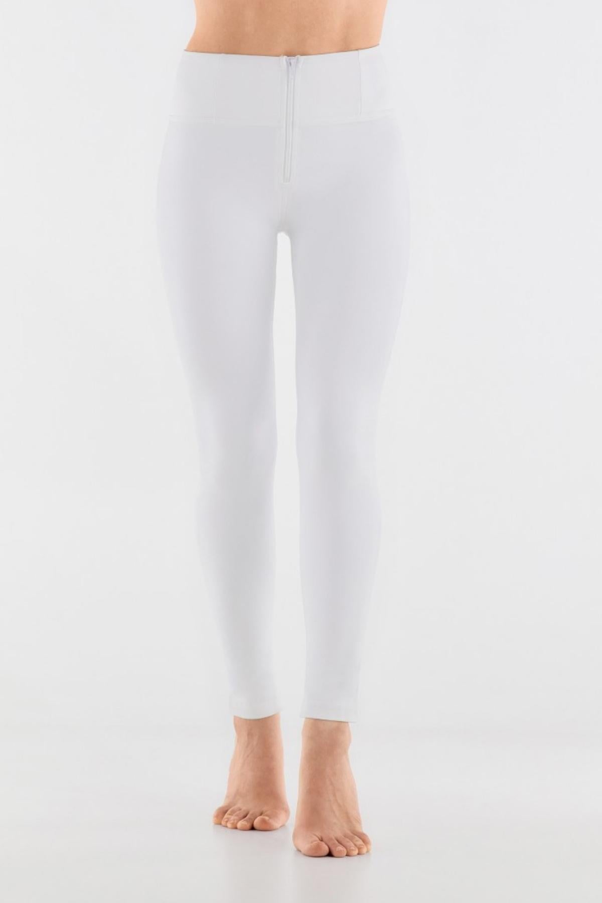 White High Rise Faux Vegan Leather Freddy Shaping Effect Womens Pants Eco Friendly  Edit alt text