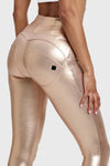 Gold Metallic Faux Leather High Waist Full Length