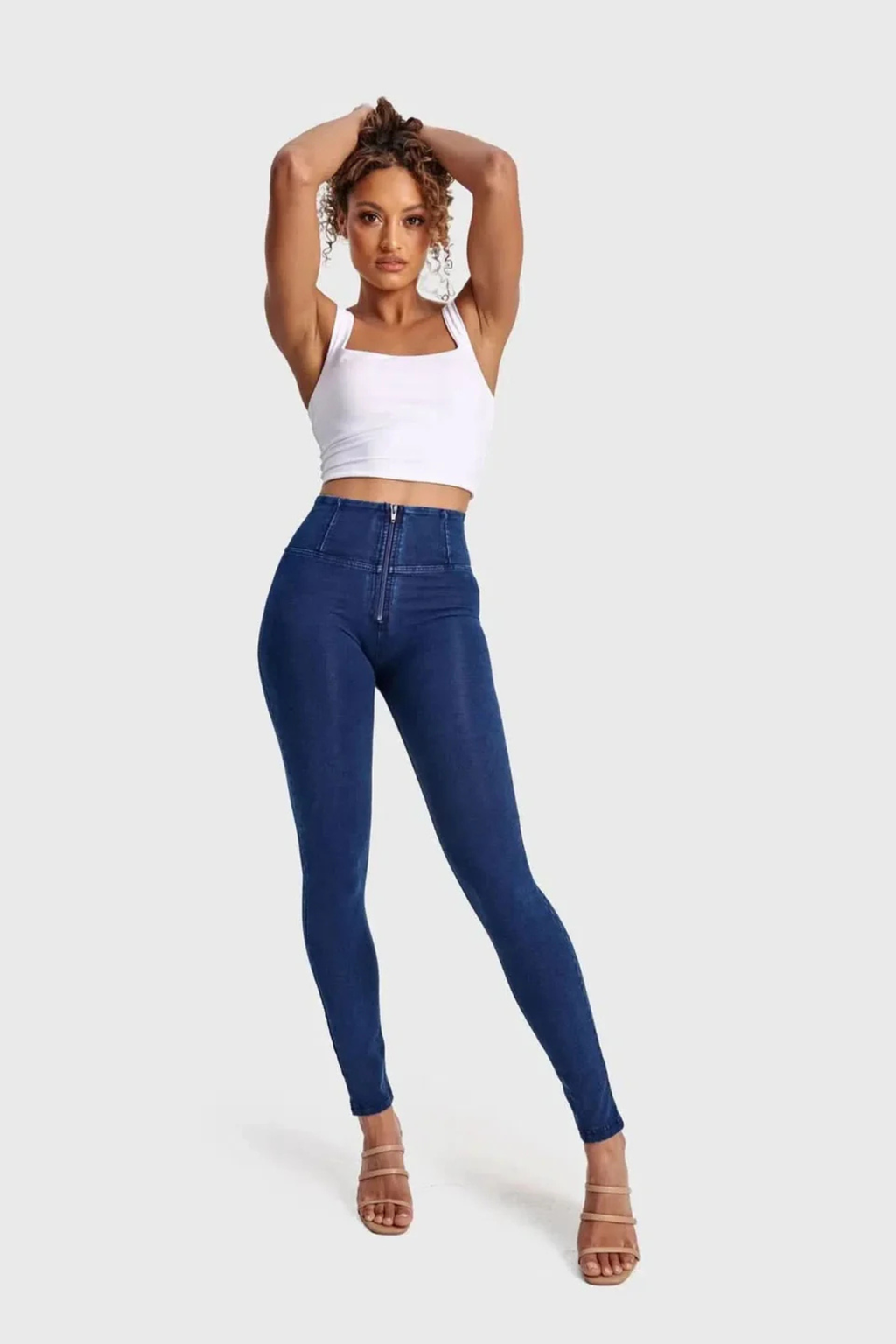 Freddy WR.UP® dark denim blue stitch high waist shaping jeans – view 3