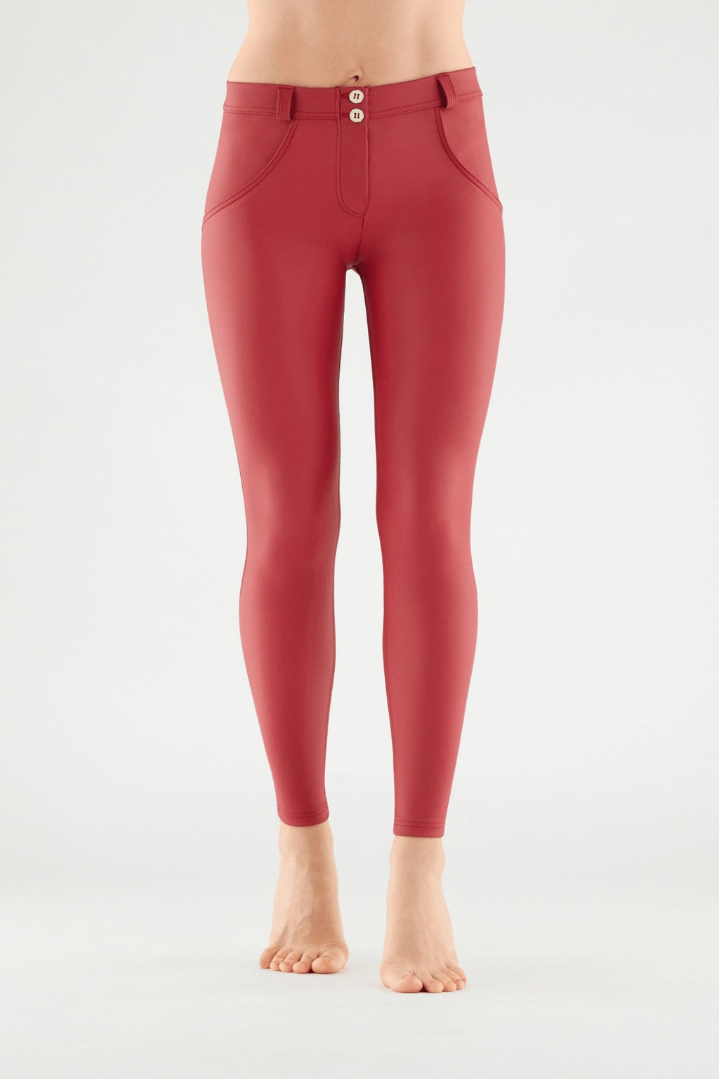 Freddy WR.UP® red faux leather mid rise trousers – view 6