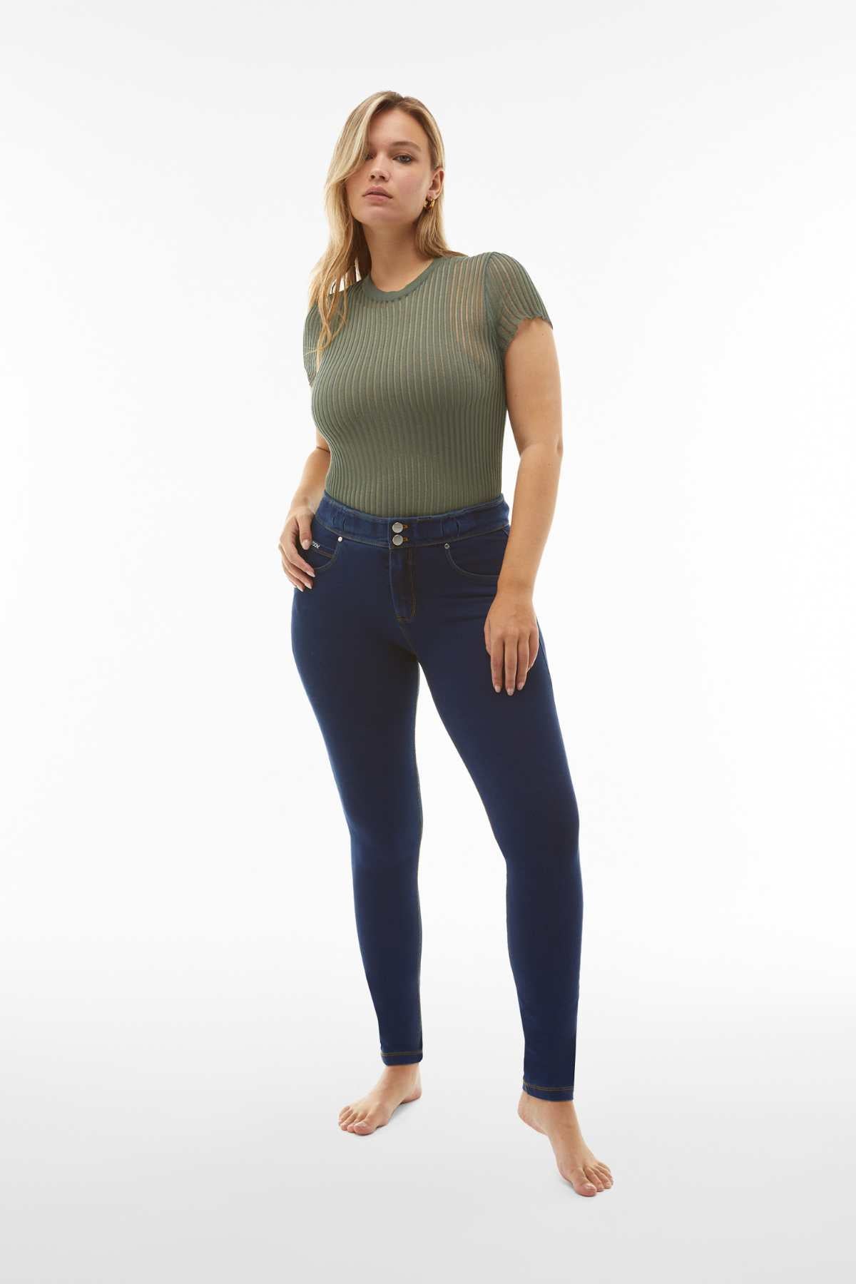 N.O.W Dark Denim Yellow Stitch Full Length