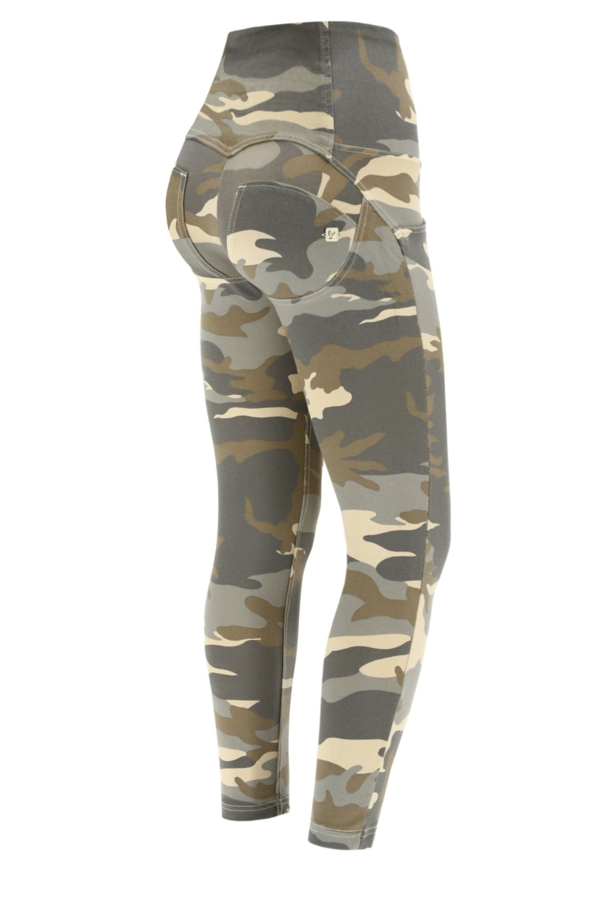 Light Camo 3 button High Waist Ankle Length