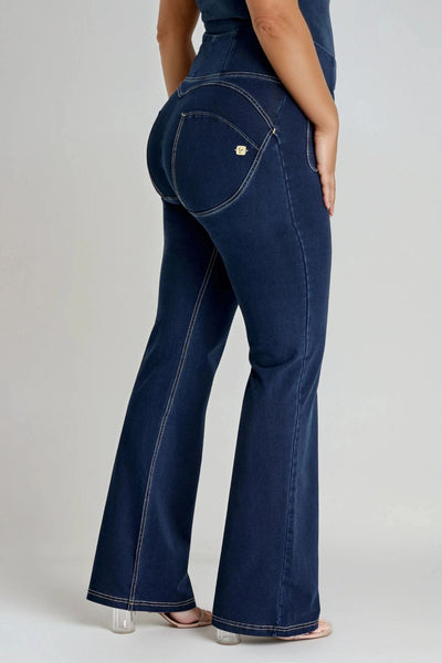 Denim Flares with Pockets High Waist