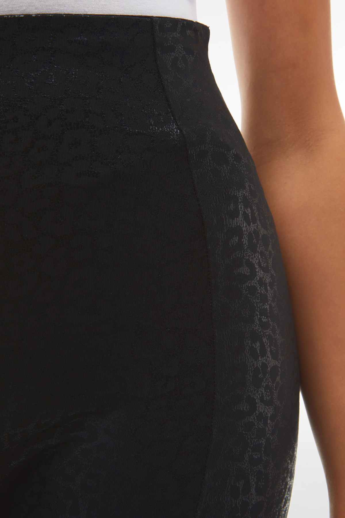 Limited Edition Black Cheetah Animal Print Super High Waist Full-Length Metallic Pants