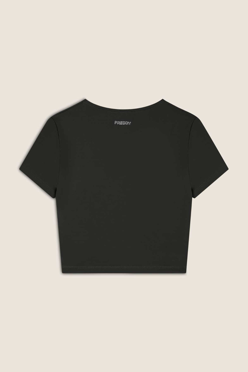 Freddy Active DIWO black cropped t-shirt with twisted front – view 6
