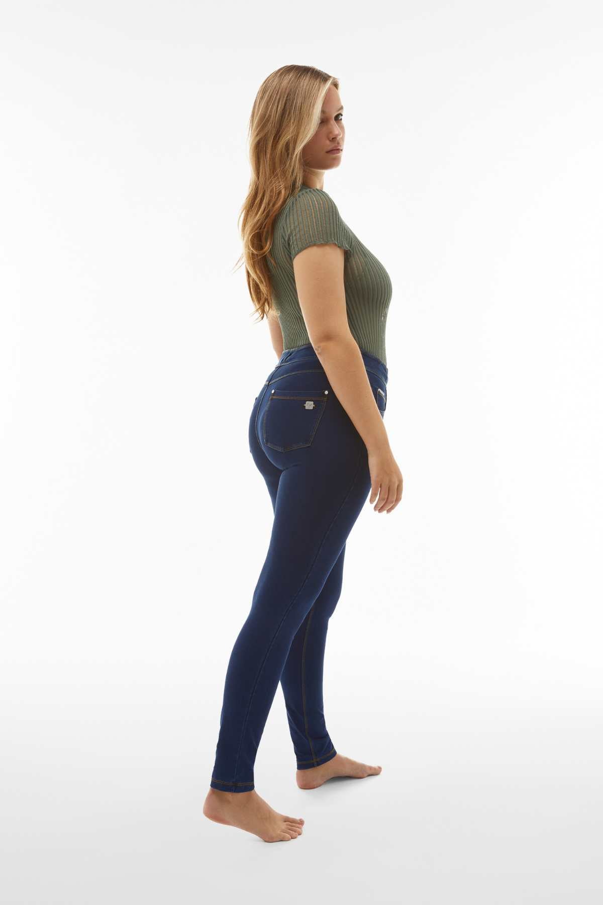 N.O.W Dark Denim Yellow Stitch Full Length