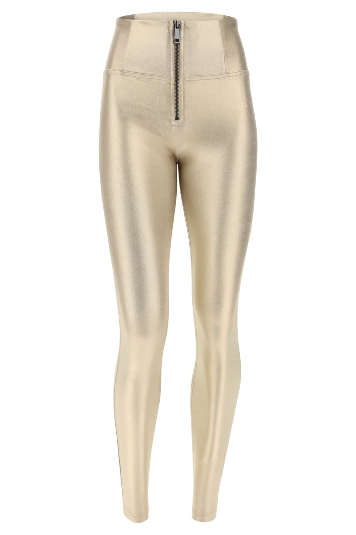 Freddy WR.UP® gold metallic faux leather high waist trousers – view 4