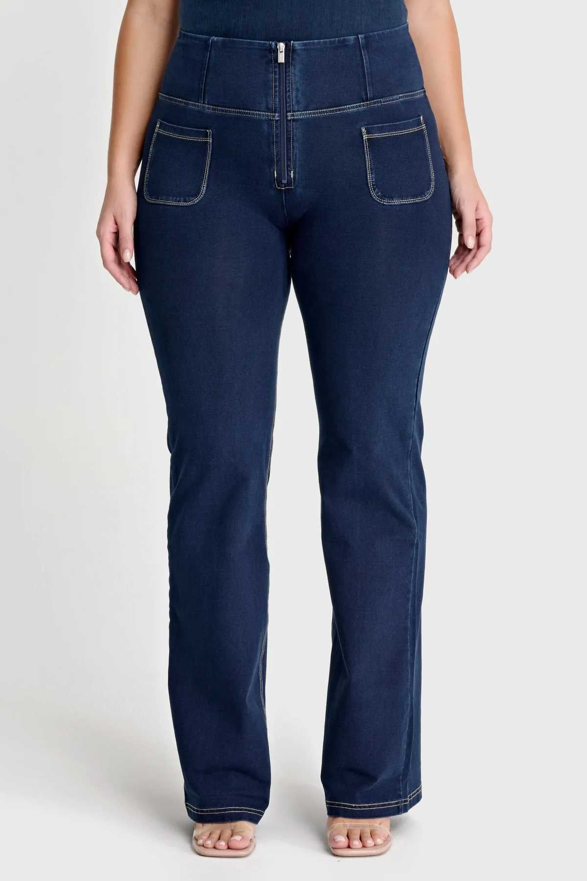 Flare Denim with Pockets High Waist