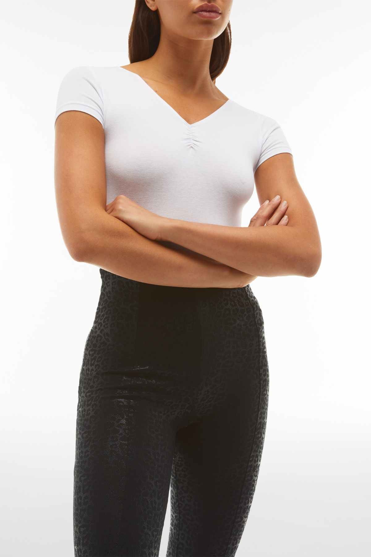 Limited Edition Black Cheetah Animal Print Super High Waist Full-Length Metallic Pants