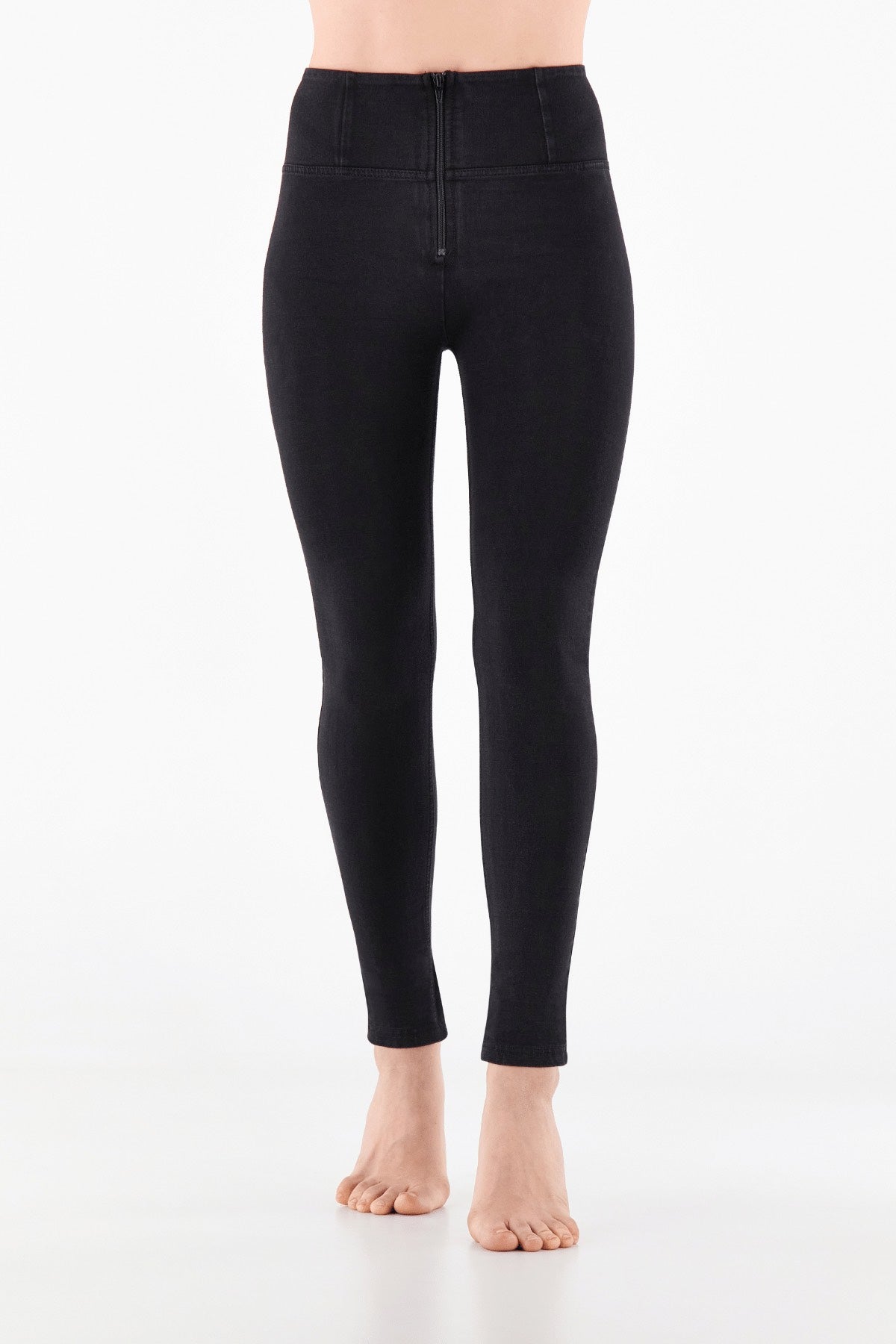 Black Denim Black Stitch High Rise Organic Super Skinny