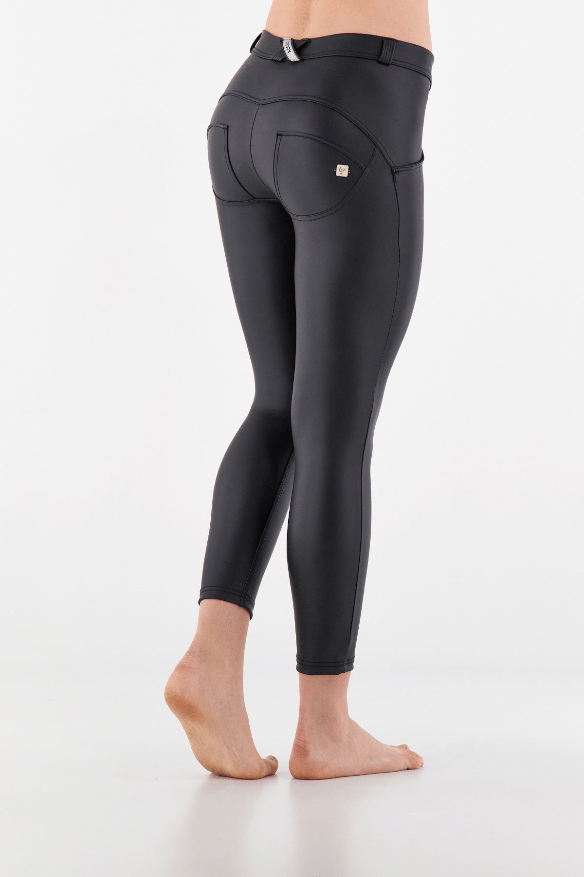 Freddy WR.UP® black faux leather mid rise skinny trousers – view 2