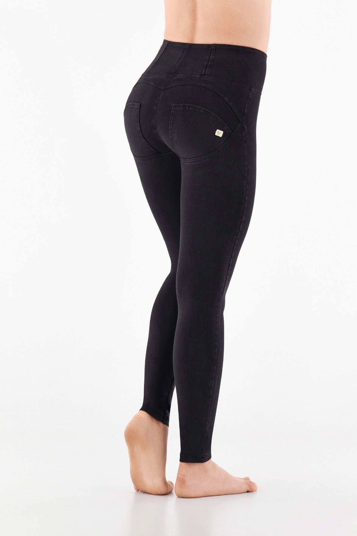 Freddy WR.UP® black denim black stitch high rise super skinny jeans – view 3