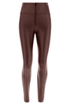 Dark Brown Faux Leather High Waist Full Length