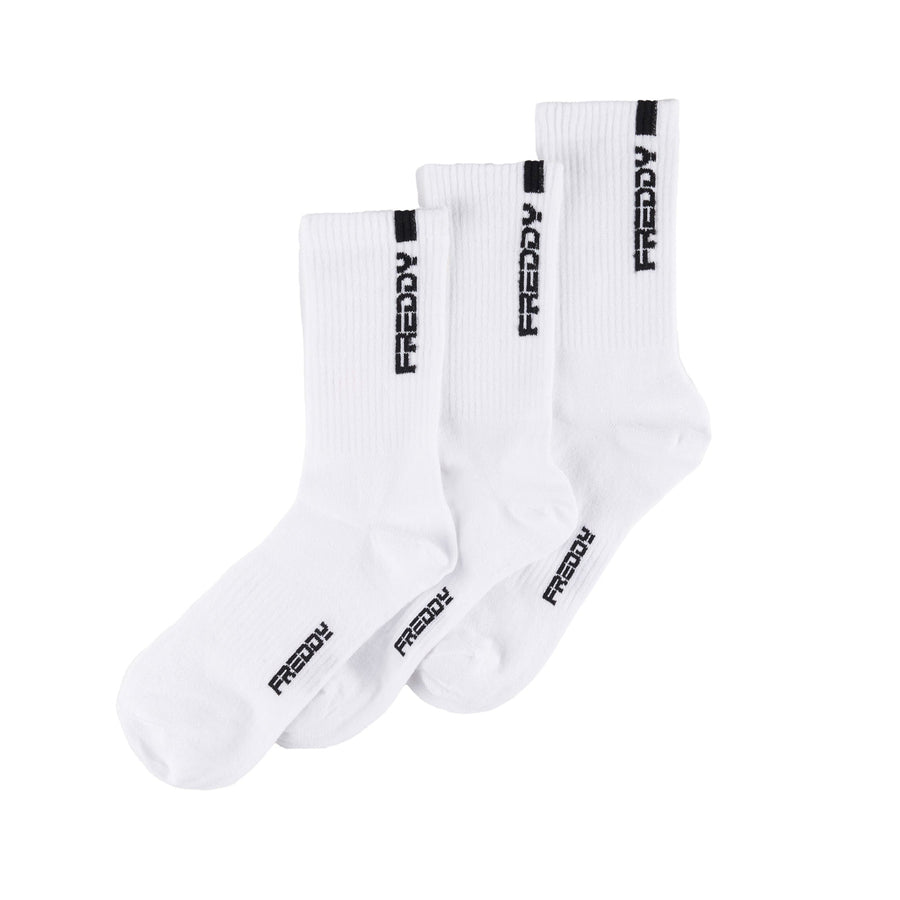 Freddy Logo Crew Socks White