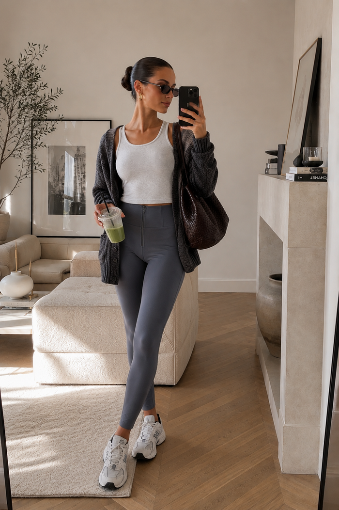 Freddy WR.UP® grey cotton high rise ankle trousers