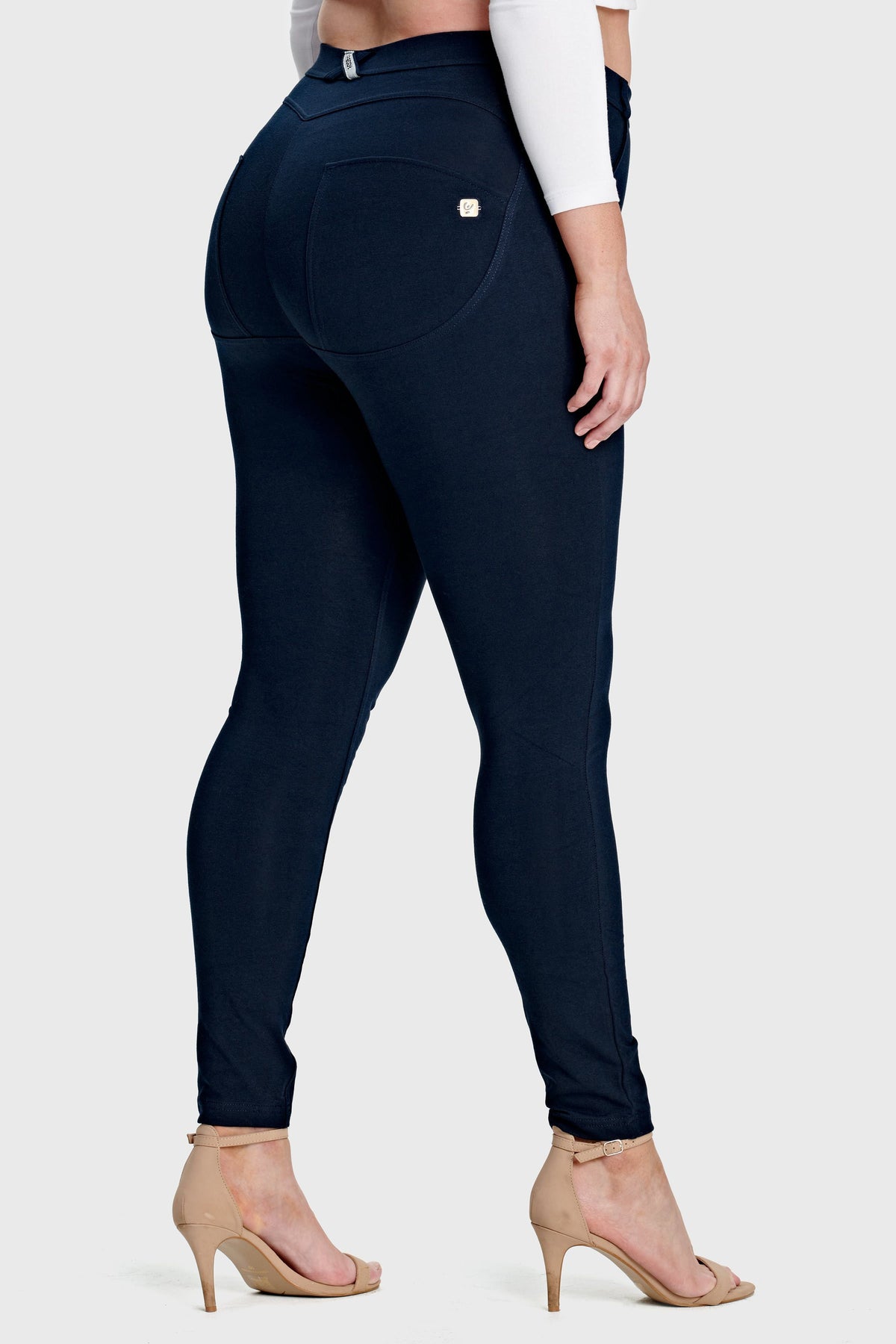 Freddy WR.UP® curvy fit navy cotton mid rise ankle trousers – view 5
