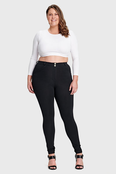 Hourglass Fit Black Cotton Mid Rise Full Length