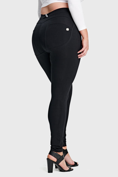 Hourglass Fit Black Cotton Mid Rise Full Length