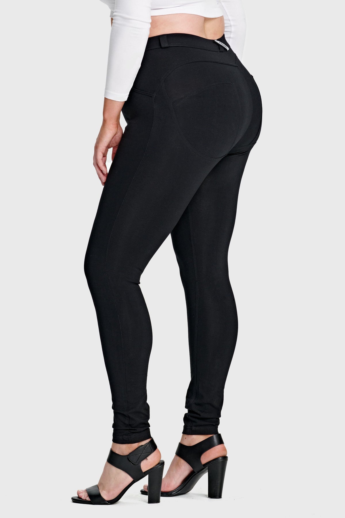 Freddy WR.UP® hourglass fit black cotton mid rise trousers – view 10