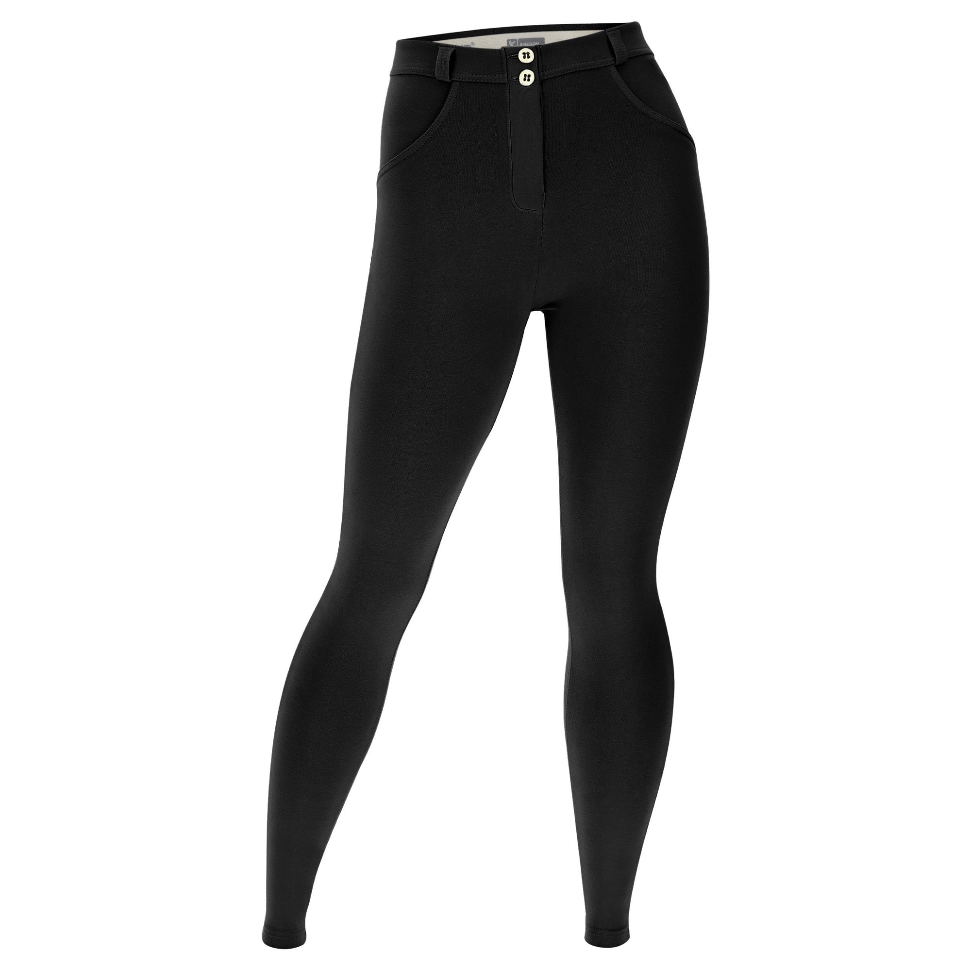 Hourglass Fit Black Cotton Mid Rise Full Length