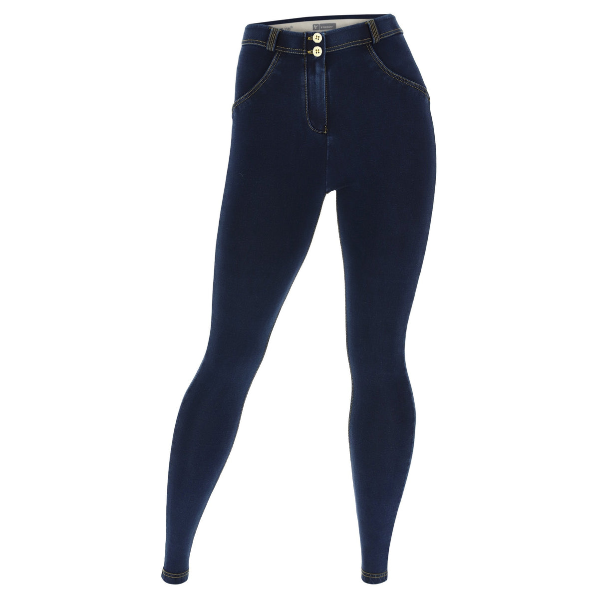 Freddy WR.UP® hourglass fit dark denim yellow stitch jeans – view 5