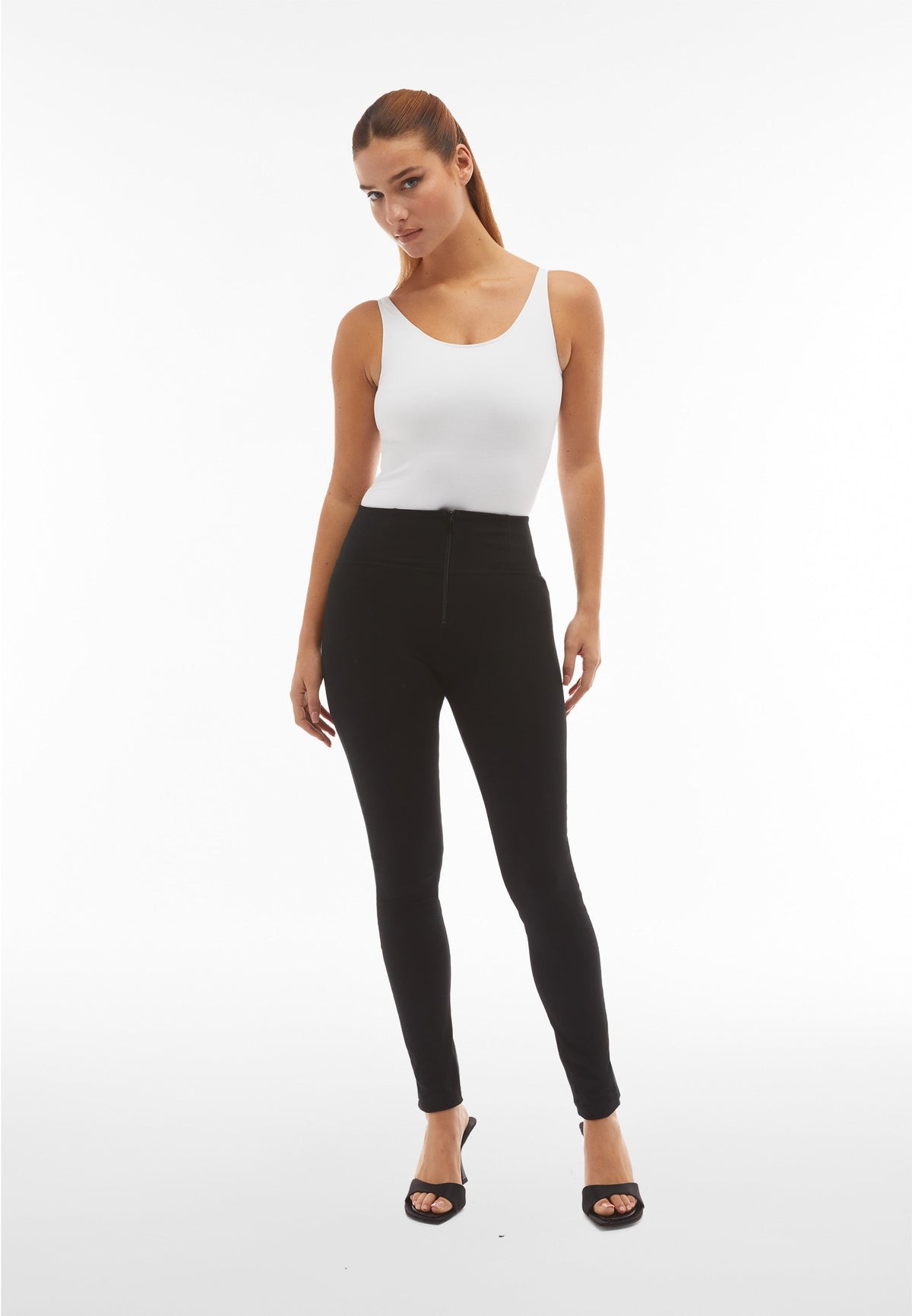 Freddy WR.UP® black cotton high waist skinny trousers – view 3