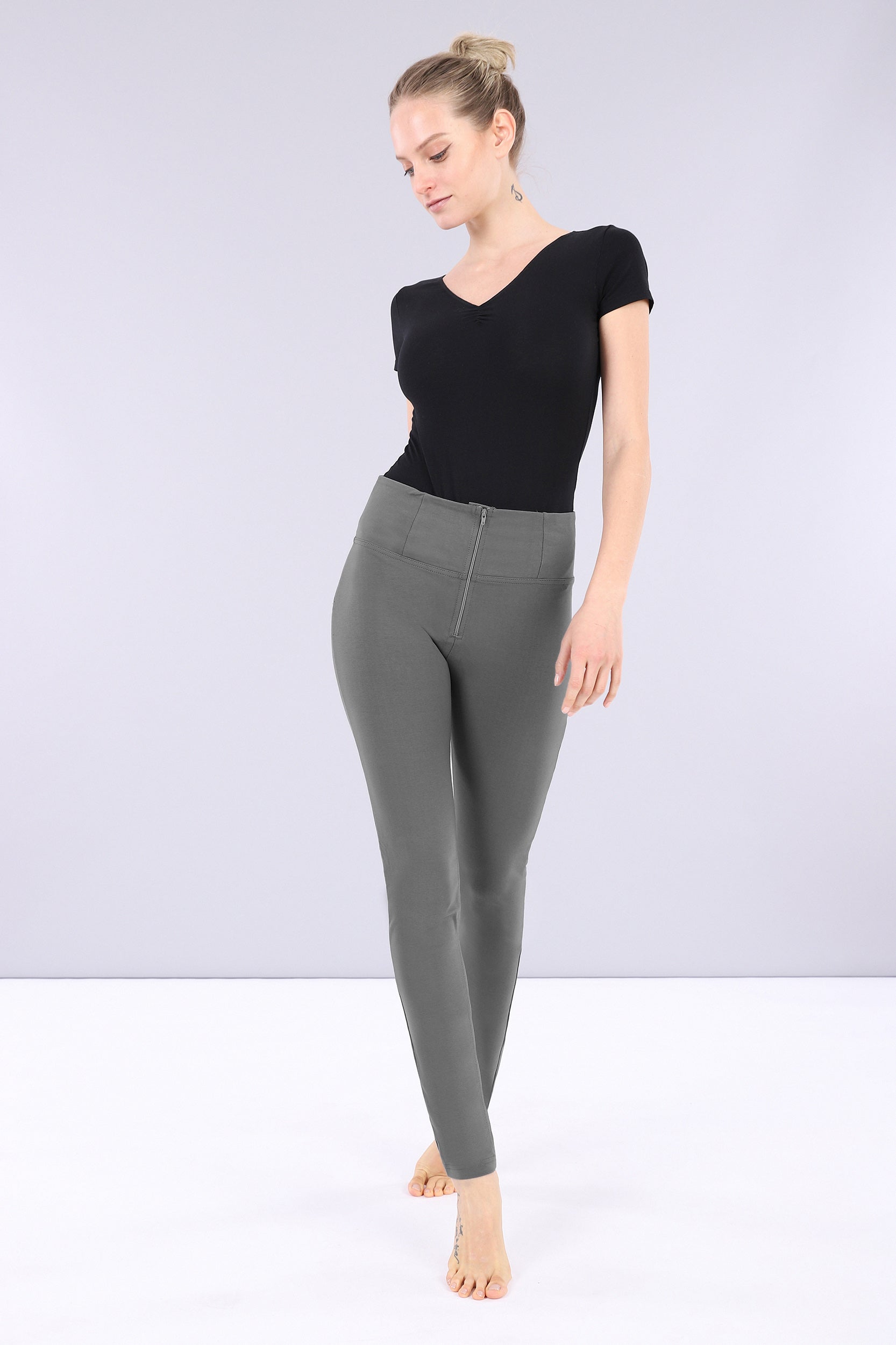Grey High Waist Full Length