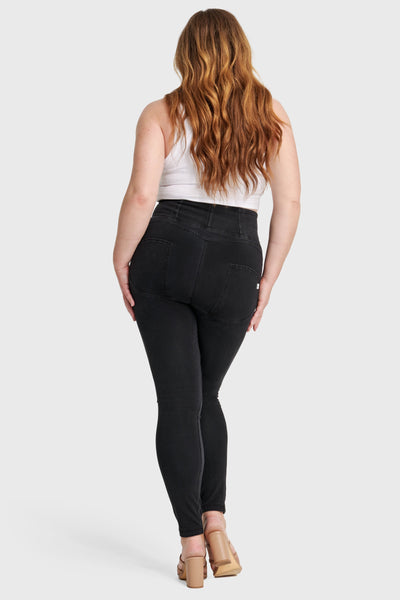 Curvy Black Denim High Waist Ankle Length