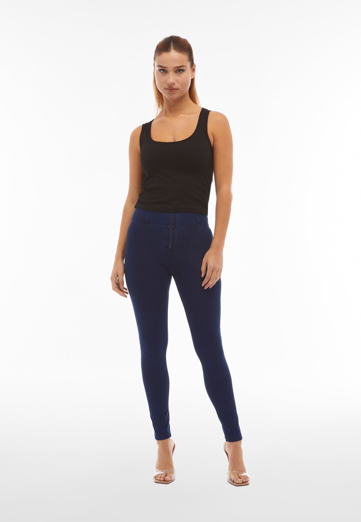 Freddy WR.UP® dark denim blue stitch high waist jeans – view 4