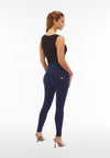 Dark Denim Blue Stitch High Waist Full Length