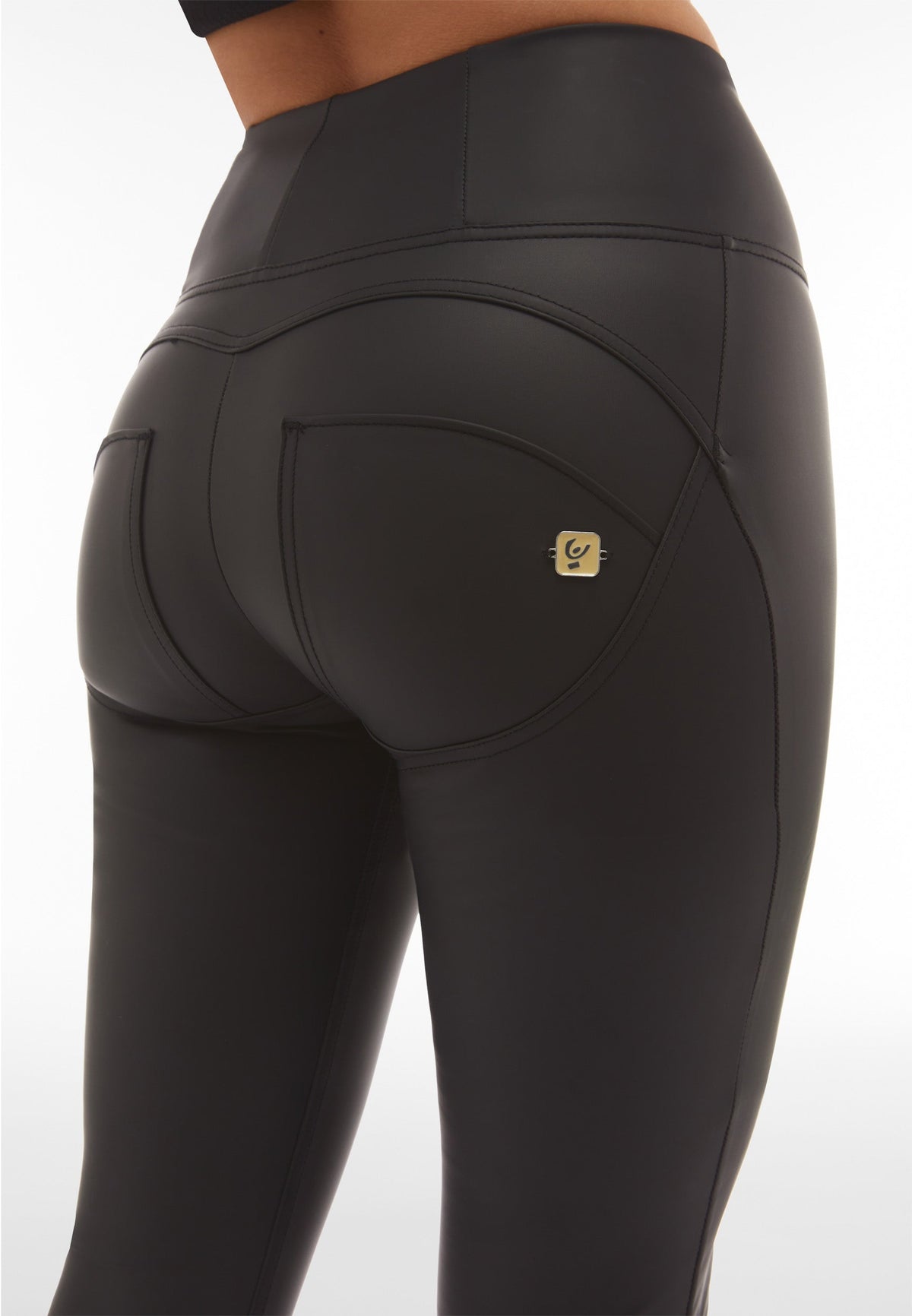 Freddy WR.UP® black faux leather high waist trousers – view 2