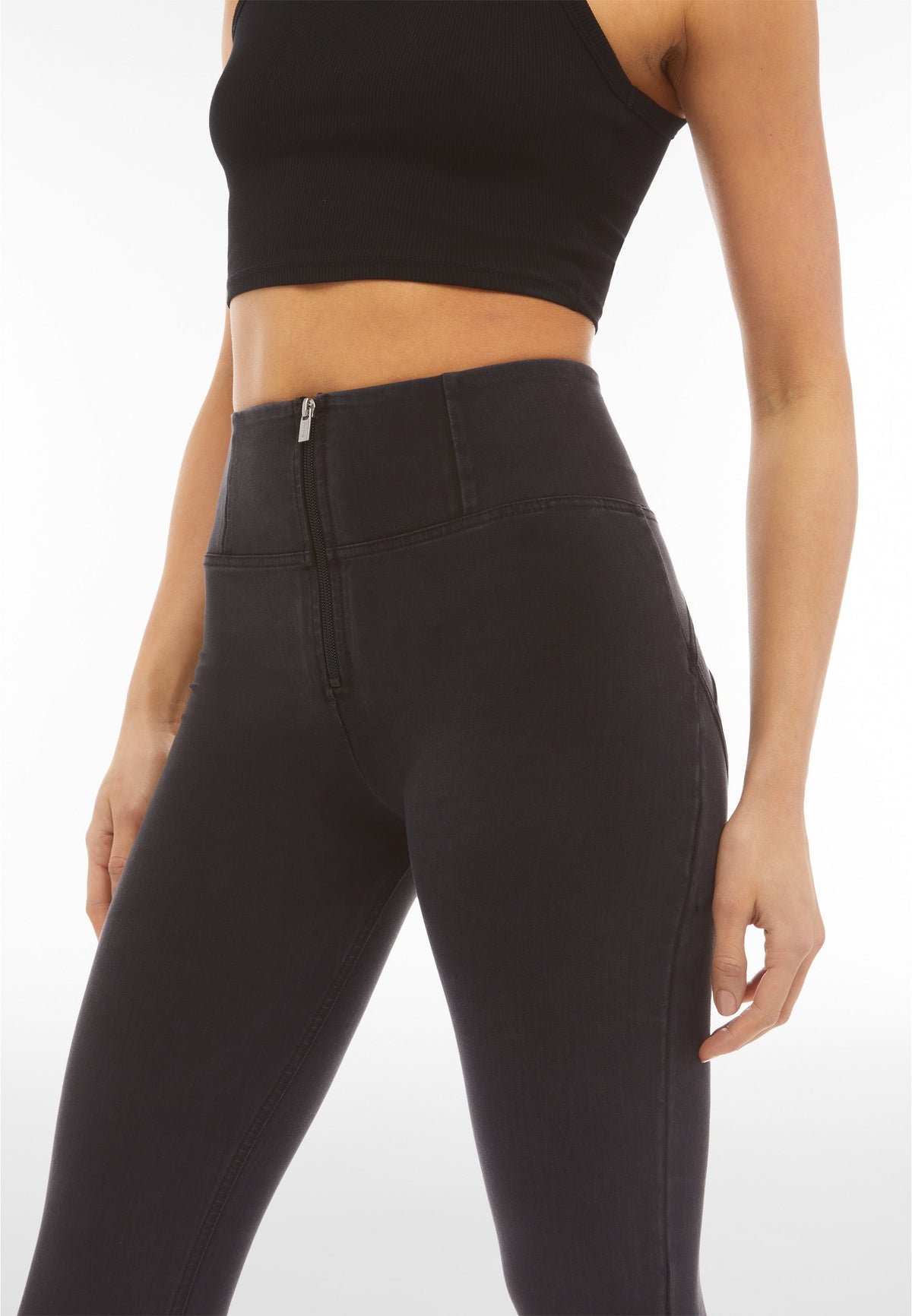 Freddy WR.UP® black denim high waist ankle jeans – view 2