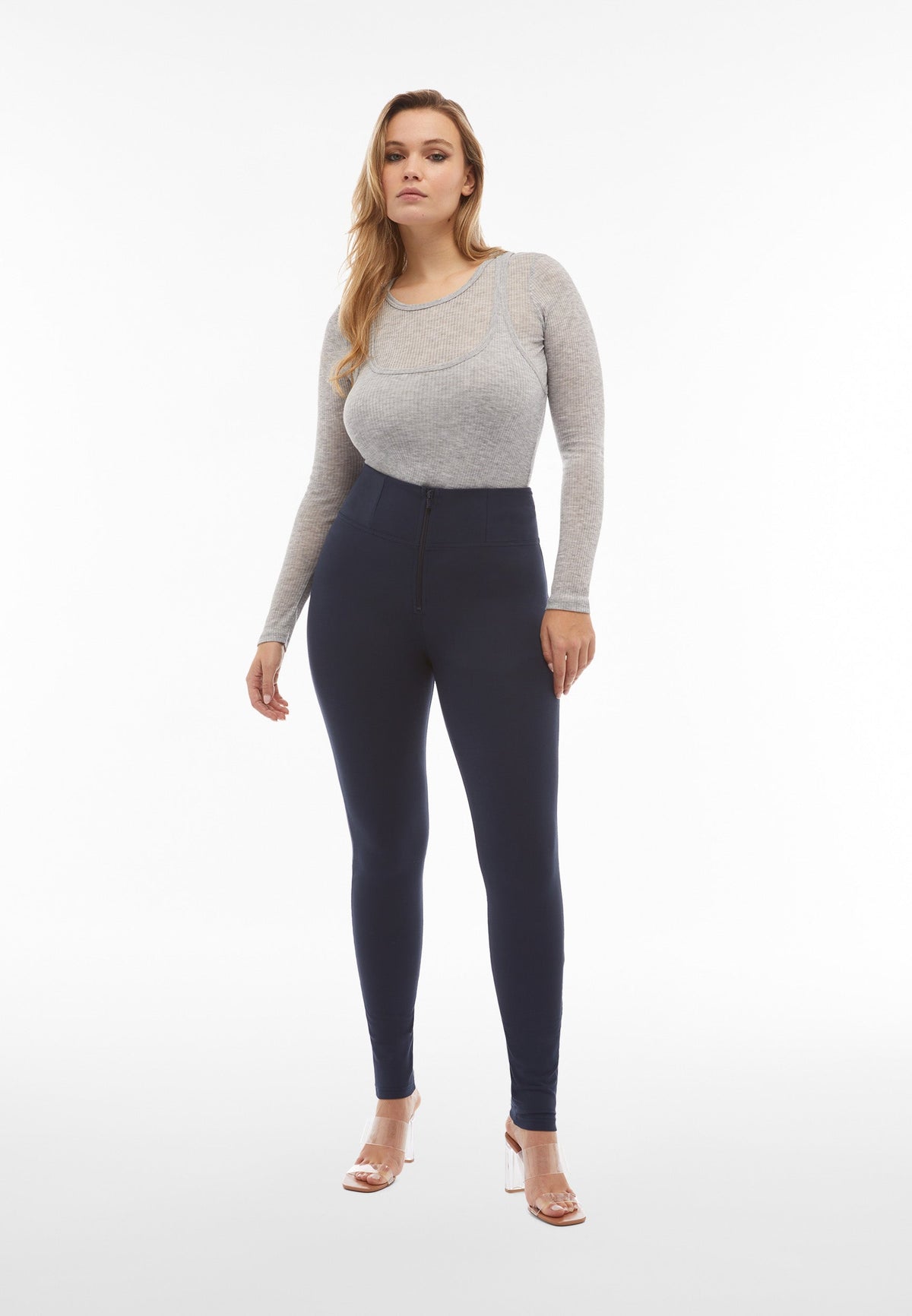 Freddy WR.UP® navy super high waist skinny trousers – view 3