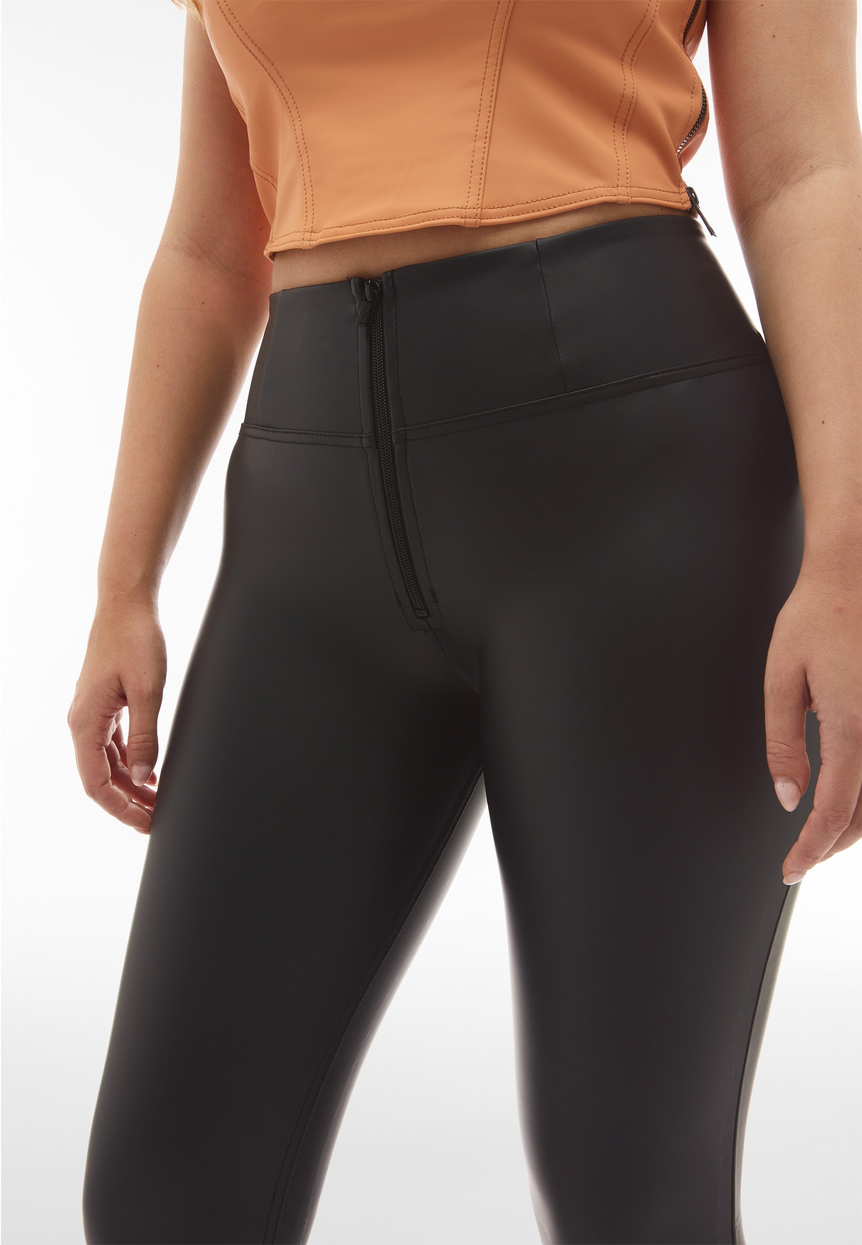 Faux Leather High Rise Ankle Length