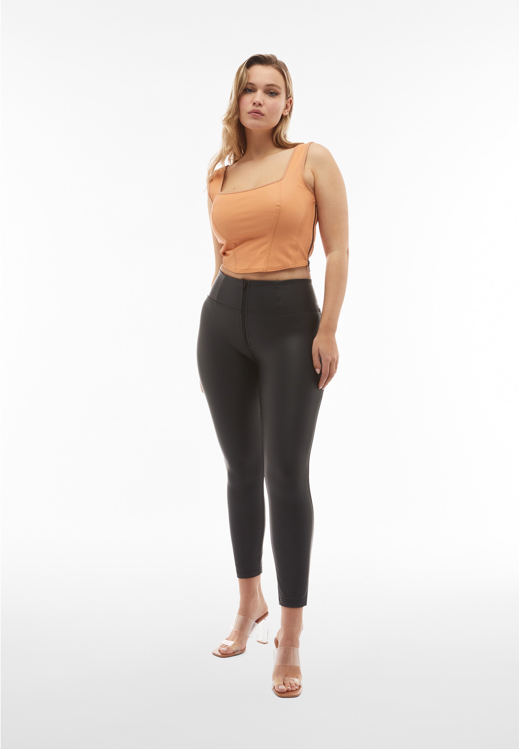 Faux Leather High Rise Ankle Length