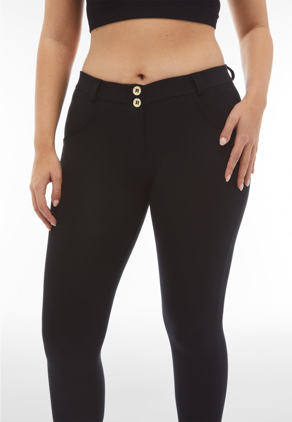 Freddy WR.UP® black mid rise 7/8 ankle skinny trousers – view 3