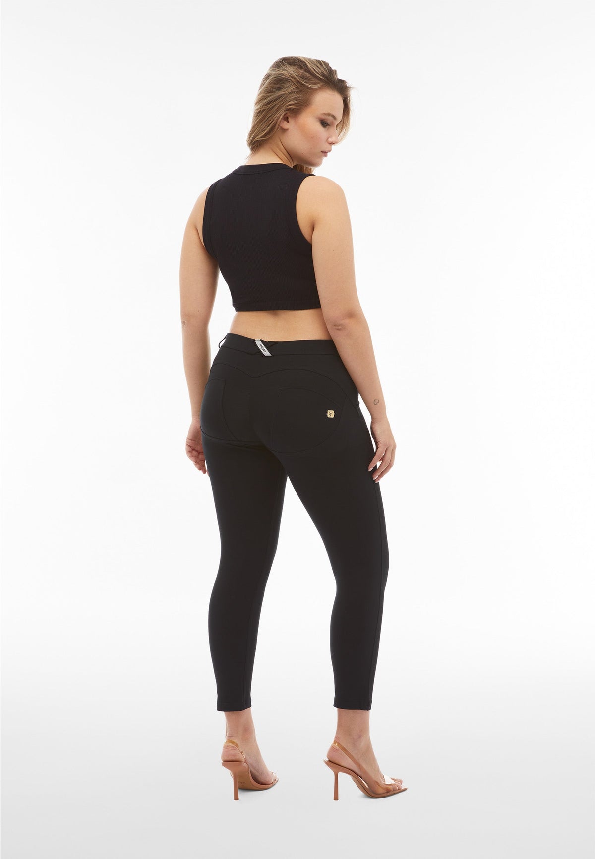 Freddy WR.UP® black mid rise 7/8 ankle skinny trousers – view 5