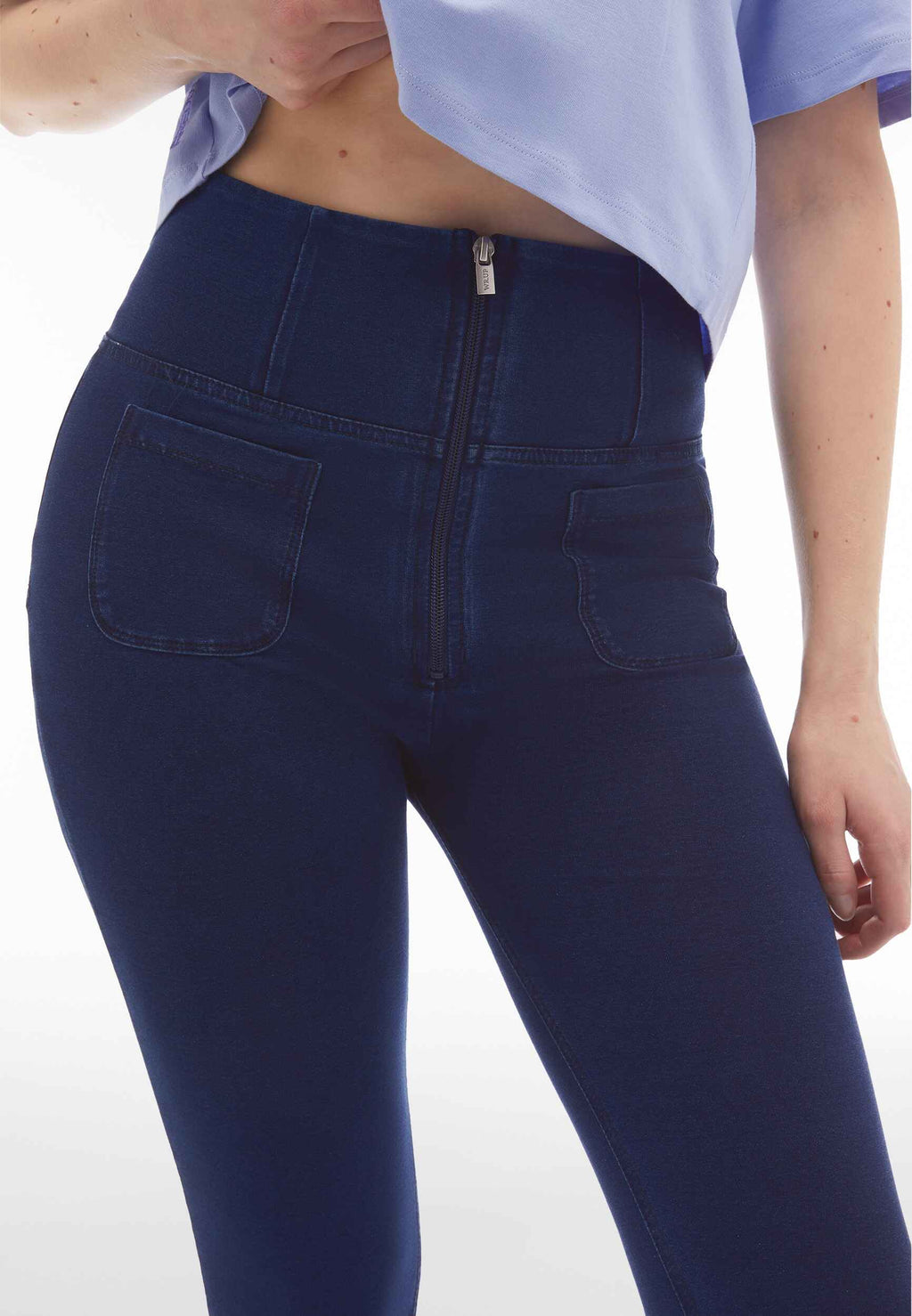 Freddy super high rise denim 7/8 ankle jeans with front pocket – view 4