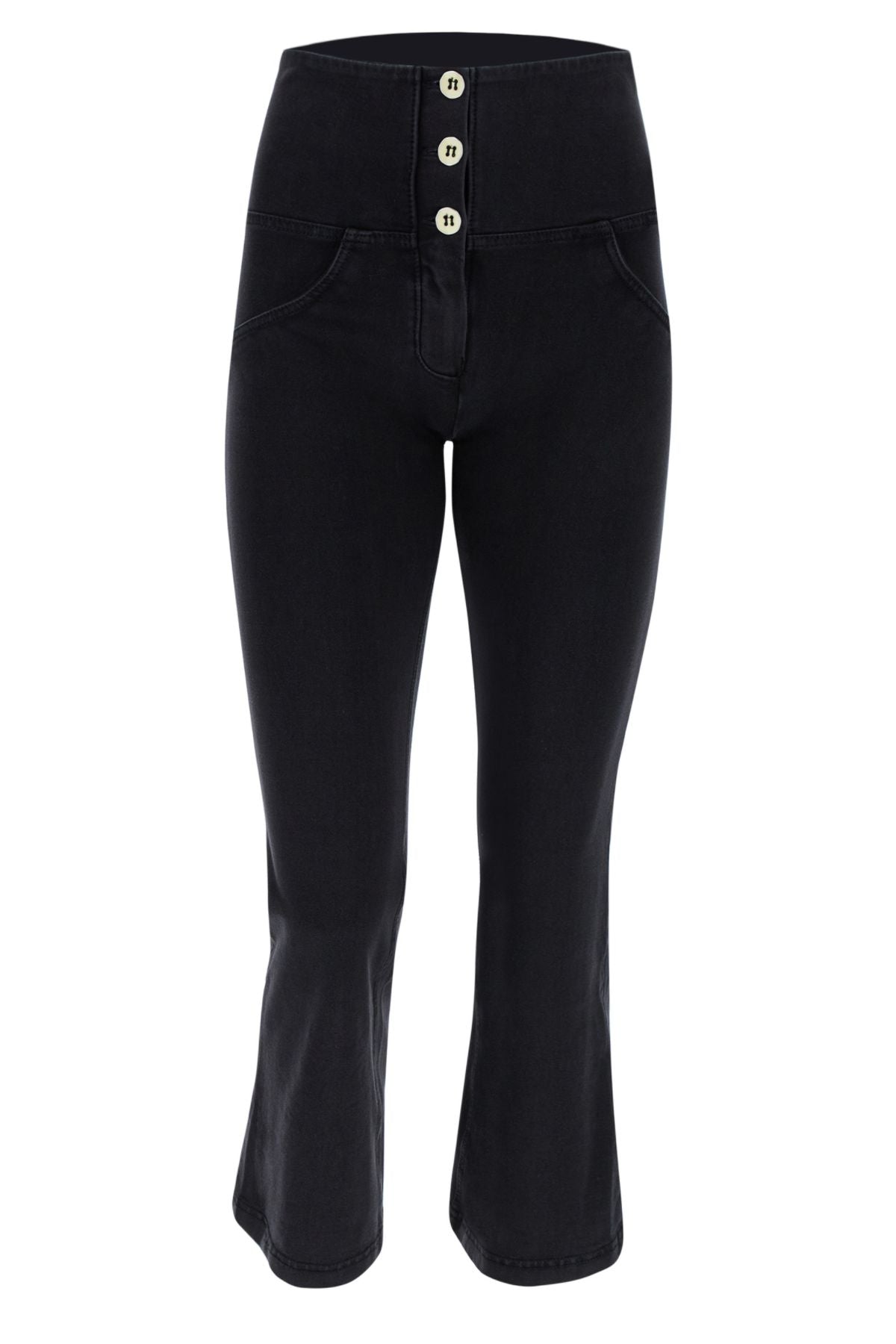 Freddy WR.UP® black denim 3 button high waist bootcut ankle jeans – view 2